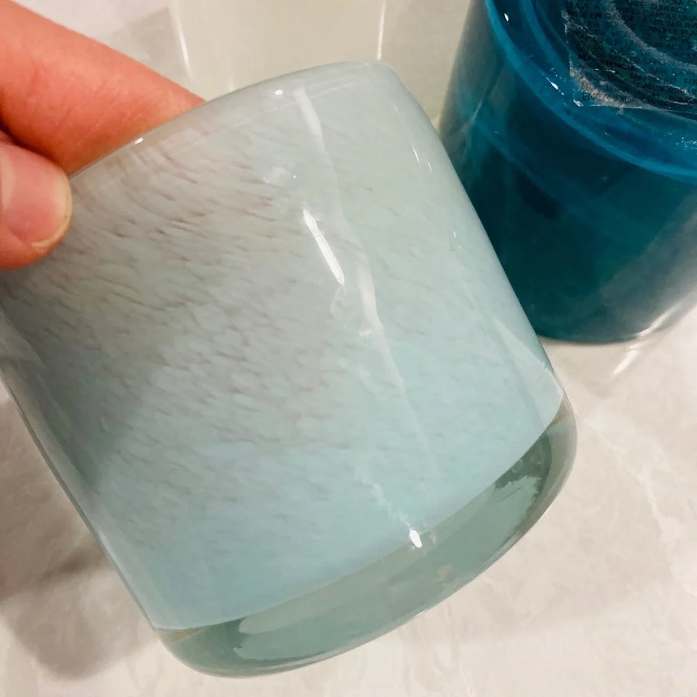 west elm glass tealight holders - 3 total